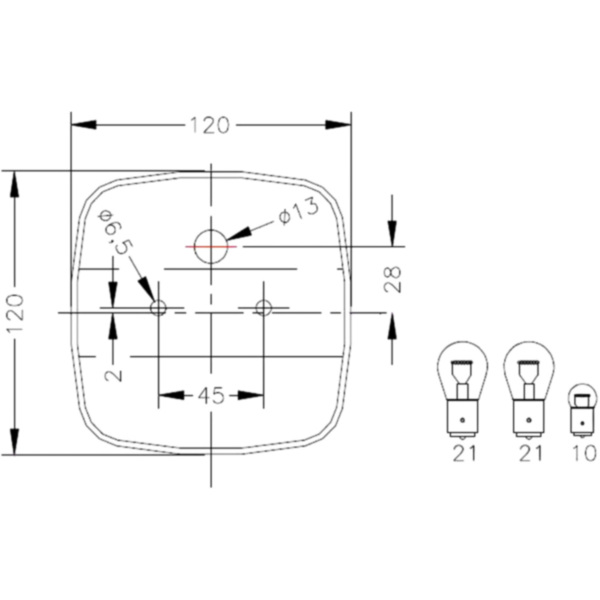 Anhängerleuchte 3 Kammer GEKA 10005