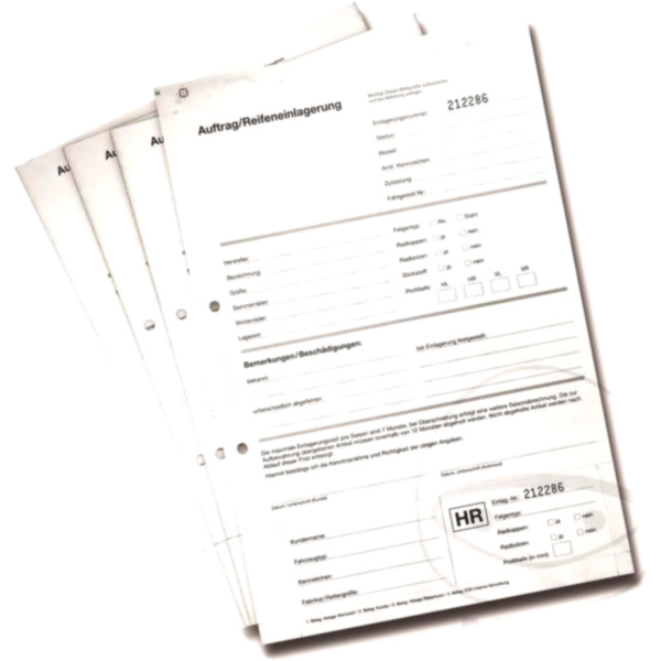 Reifeneinlagerungs-Formular 25ST