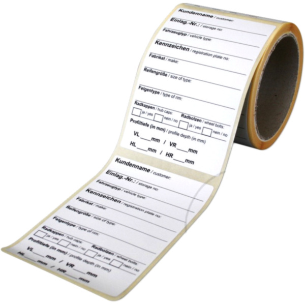 Reifeneinlagerungs-Aufkleber