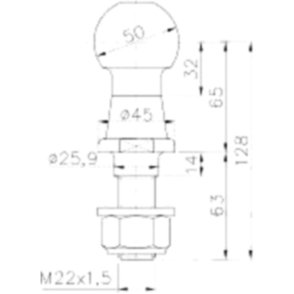 Kugel M Gewindeschaft 50 mm 1732120