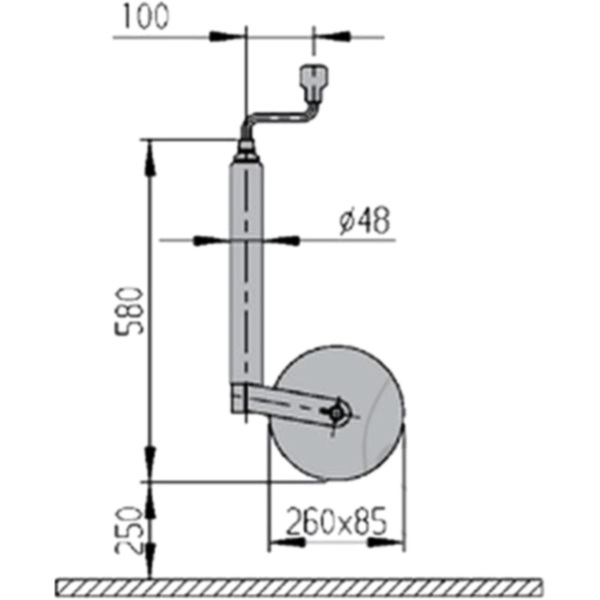 Stützrad 48MM 260X85