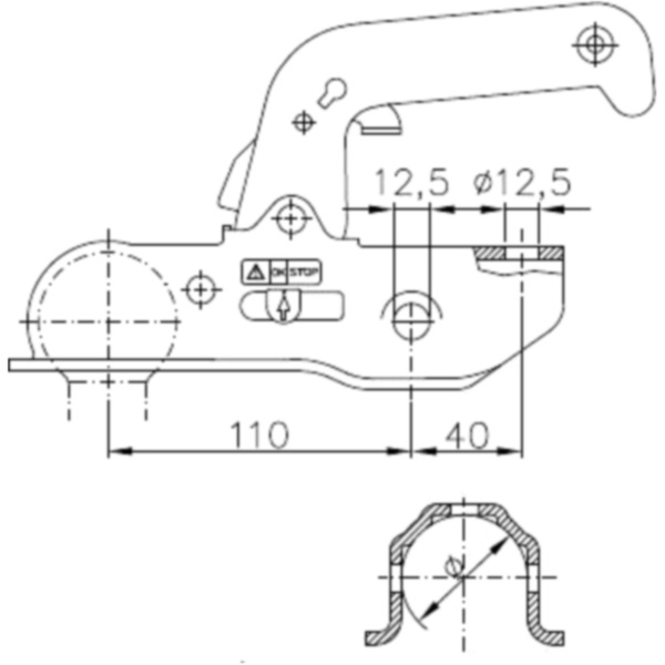 Kugelkopfkupplung WW 220 R-B