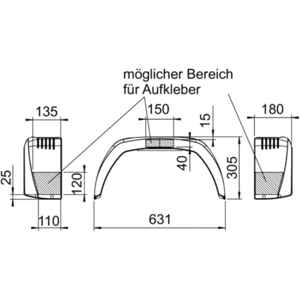 Kotflügel Anhänger Kunststoff 1258622