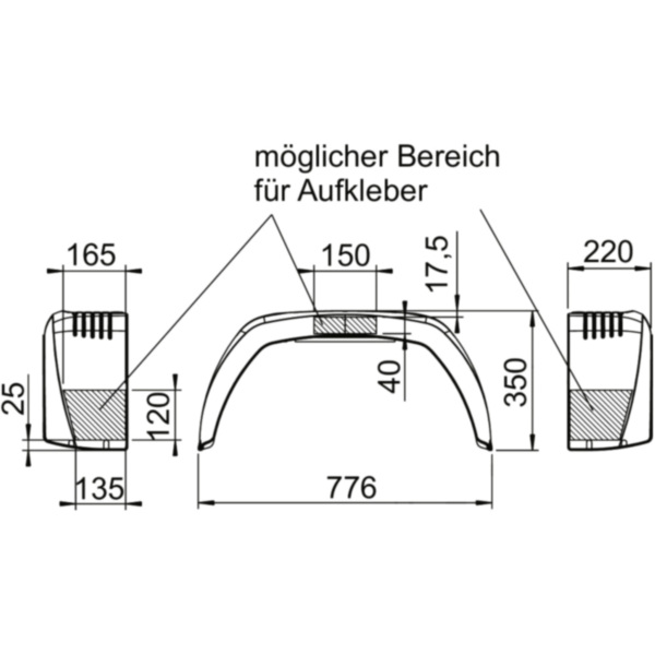 Kotflügel Anhänger Kunststoff 1259577