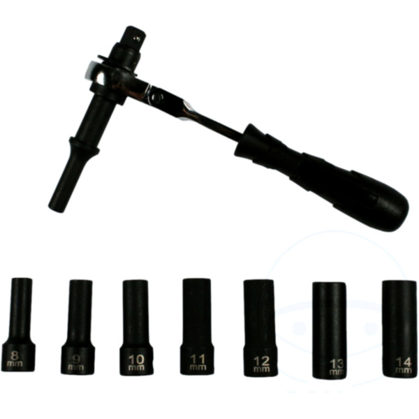 Kraft-Stecknuss Satz 6 Kant 3/8