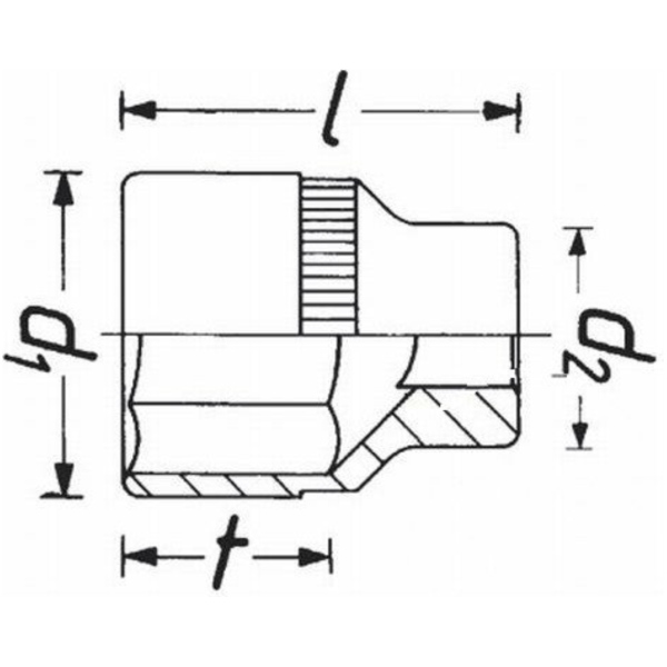 Kraft-Stecknuss 6 Kant 3/4 32 mm