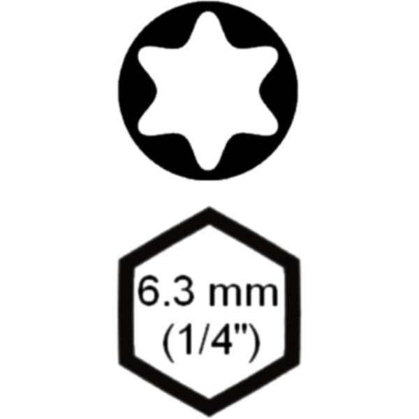 Bit Torx T7 1/4 6 Kant