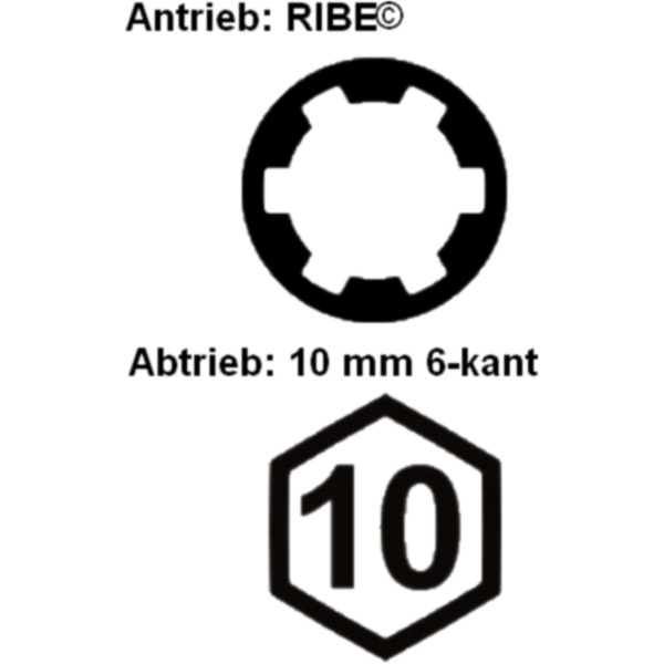 Bit Ribe M14 10 mm 6 Kant