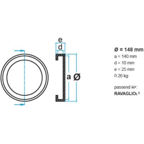 Gummiauflage Ravaglioli 146MM
