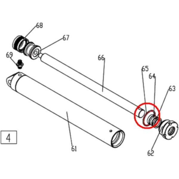 Hebebühne Hydraulik Dichtung 40X355