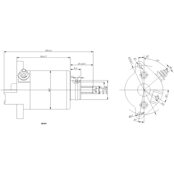 Starter Anlasser JMP MQD619anticlock