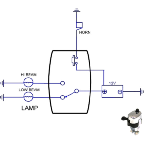 Schalter 2 Positionen+1 Knopf JMP