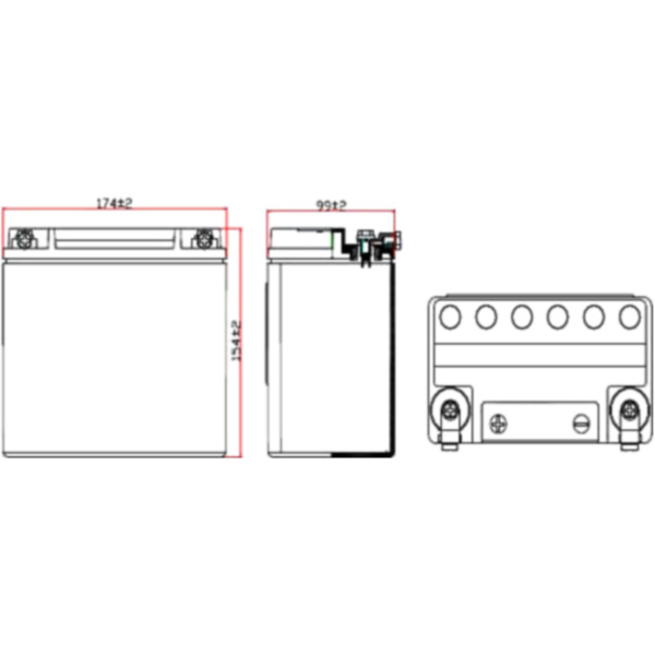 Motorradbatterie VTB-5 V-Twin JMT
