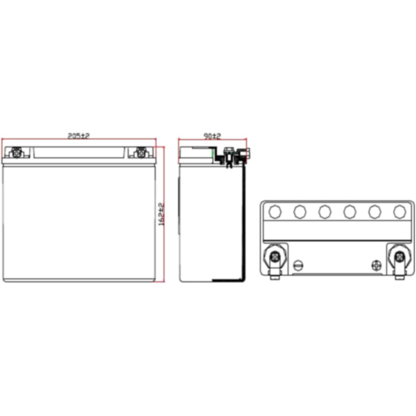 Motorradbatterie VTB-6 V-Twin JMT