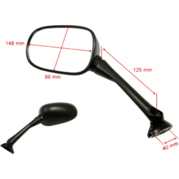 Spiegel schwarz rechts JMP BA19H0045BR