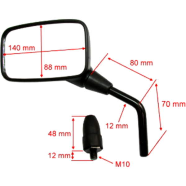 Spiegel schwarz rechts JMP BA19K0043BR