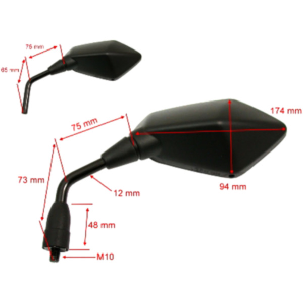 Spiegel schwarz links JMP BA19K0044BL