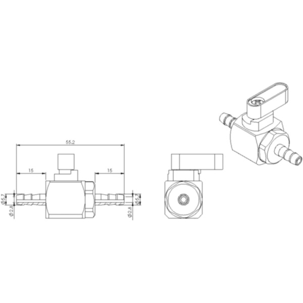 Kraftstoffhahn 5 mm JMP