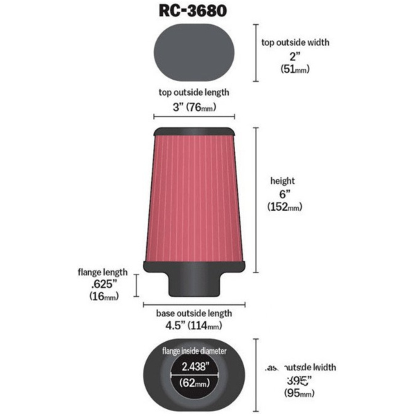 Filter RENNEINZEL Universal K&N RC3680