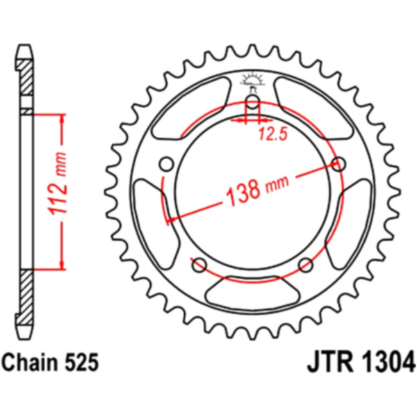 Kettenblatt Kettenrad 38Z Teilung 525 JTR130438