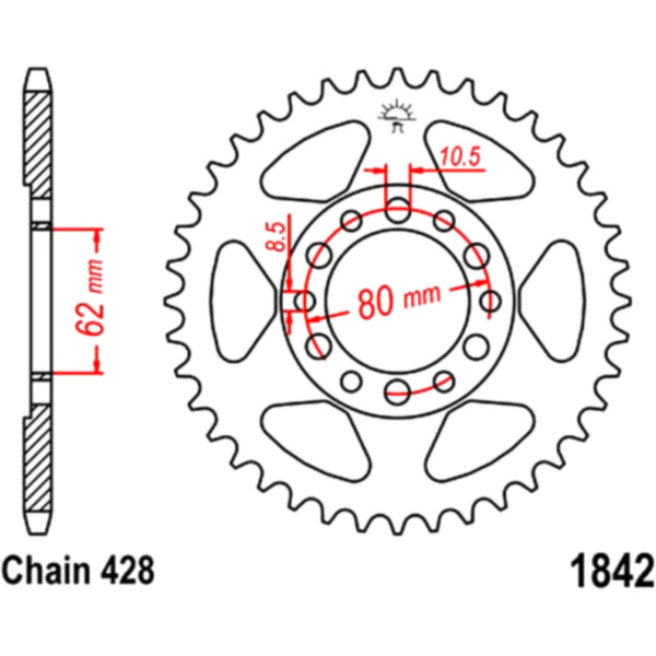 Kettenblatt Kettenrad 37Z Teilung 428 JTR184237