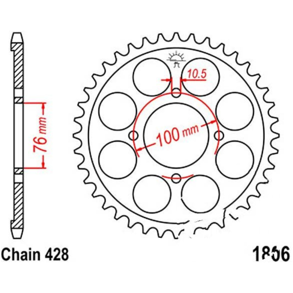 Kettenblatt Kettenrad 47Z Teilung 428 JTR180647
