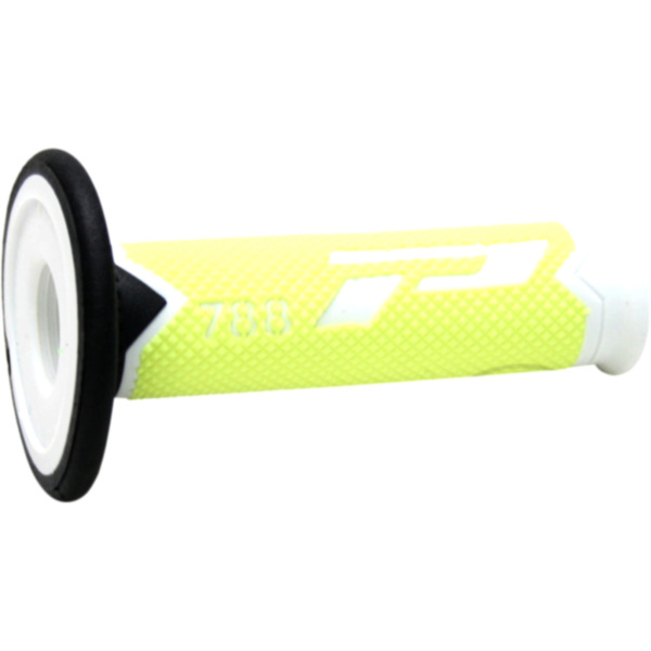 Lenkergriffe Griffgummi weiß / schwarz gelb fluoreszierend