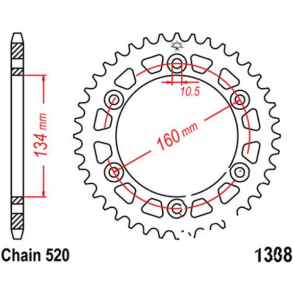 Kettenblatt Alu-Kettenrad 41Z Teilung 520 silber JTA130841
