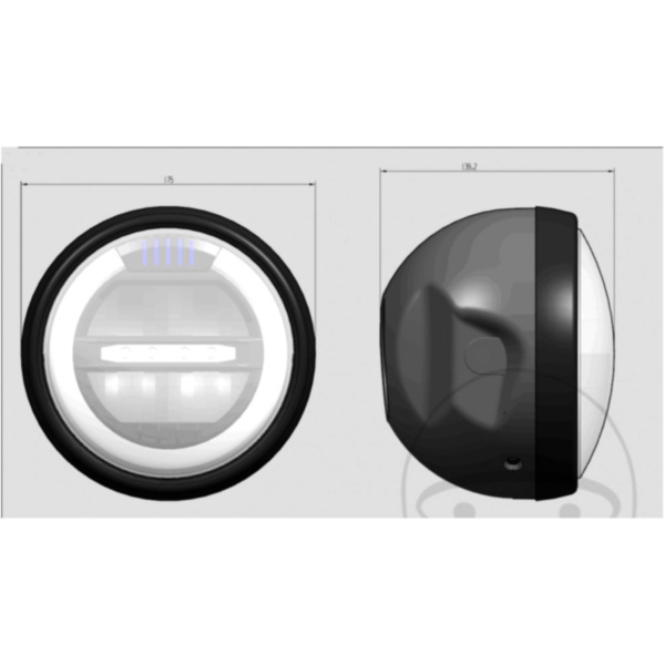 Scheinwerfer LED 6 1/2 Zoll schwarz