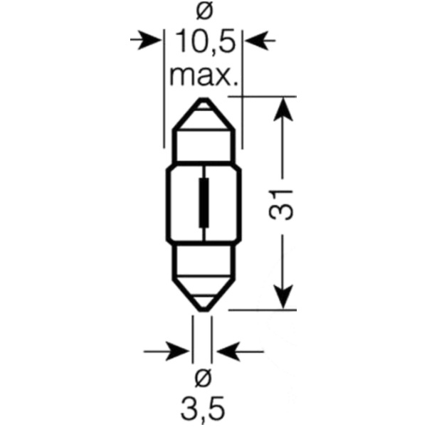 Lampe 12V10W SV8.5-8 Soffitte 6438