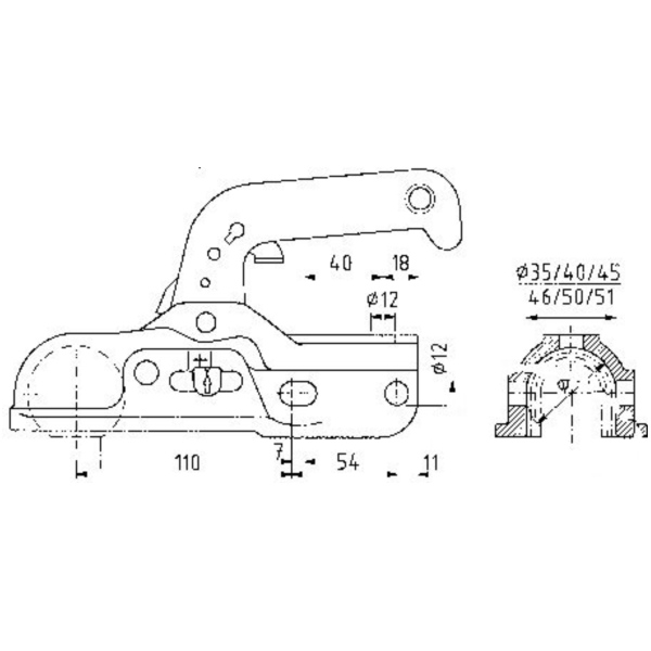 Kugelkopfkupplung 3000 kg WW30 K+Z