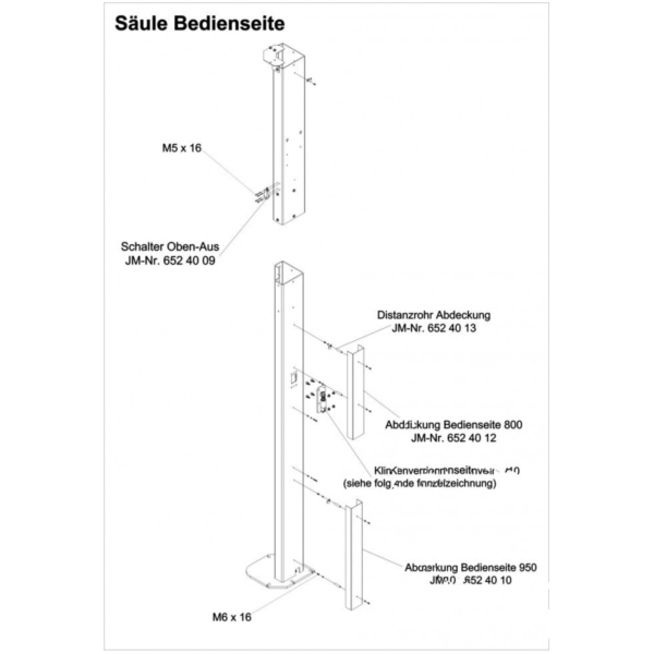 Abdeckung bedienseite