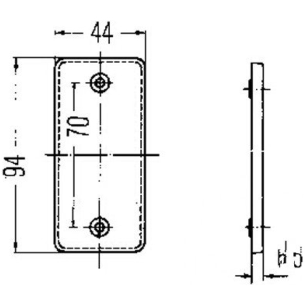 Rückstrahler eckig gelb 8RA003326011