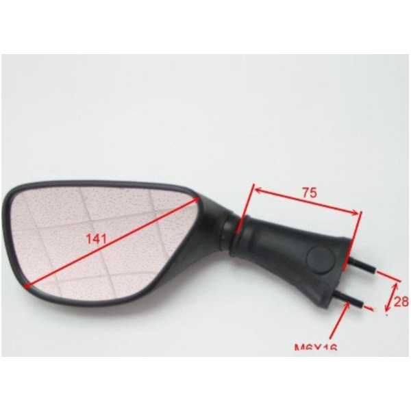 Spiegel schwarz rechts JMP BA19K0008BR