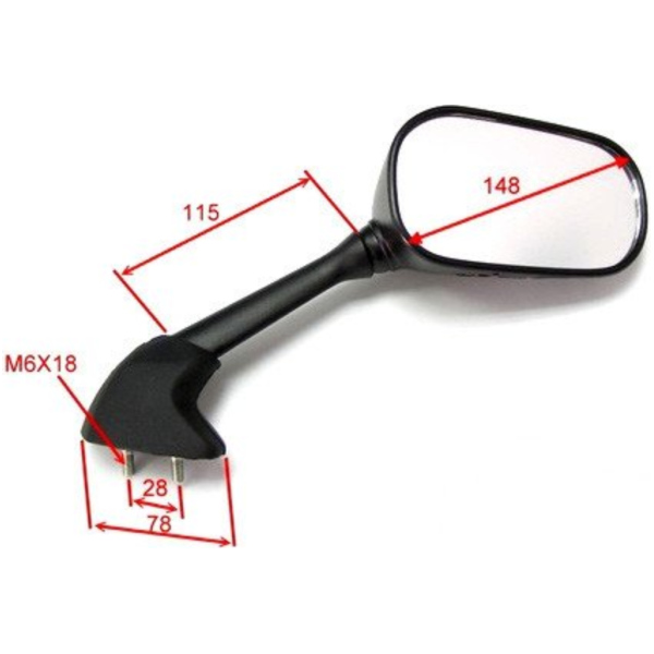 Spiegel schwarz links JMP BA19Y0025BL