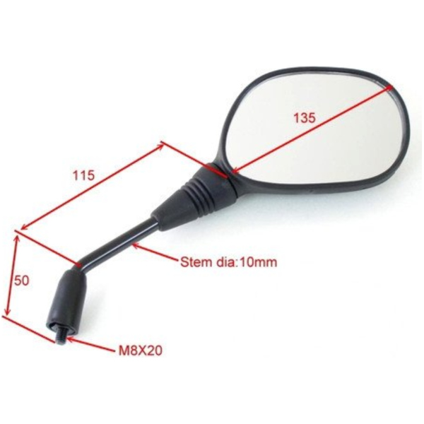 Spiegel schwarz rechts JMP BA19H0037BR