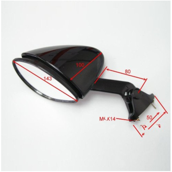 Spiegel schwarz rechts JMP BA19K0036BR