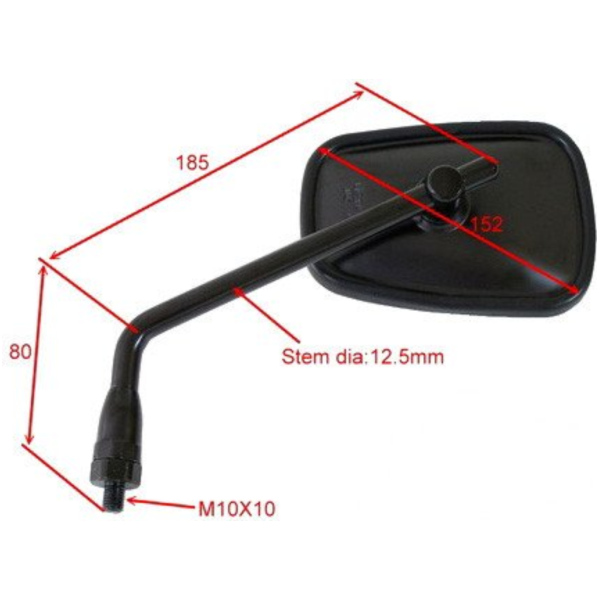 Spiegel schwarz rechts JMP BA19K0024BR