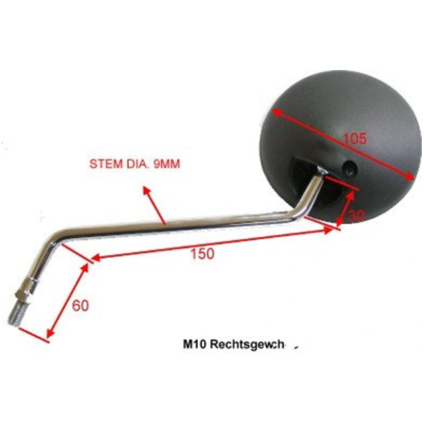 Spiegel schwarz links JMP BA19Y0001BL