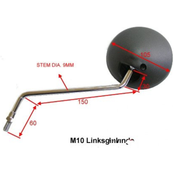 Spiegel schwarz rechts JMP BA19Y0001BR