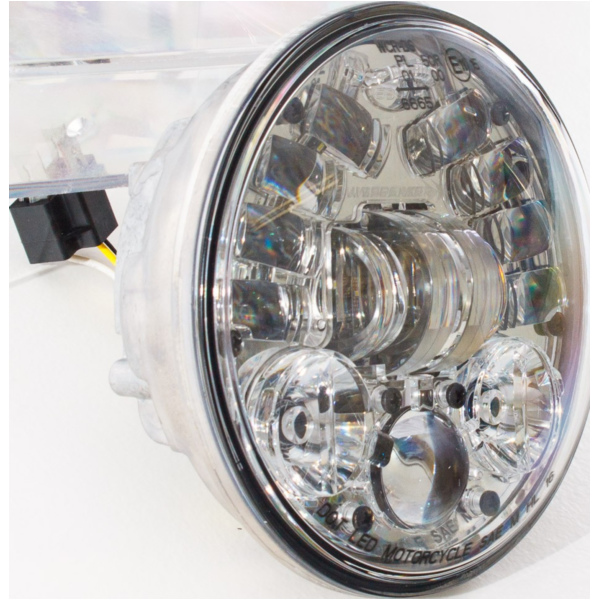 Scheinwerfer mit adaptivem Fahrlicht (Kurvenlicht) Typ 8690 5 3/4 Zoll Gehäuse chrom E-geprüft