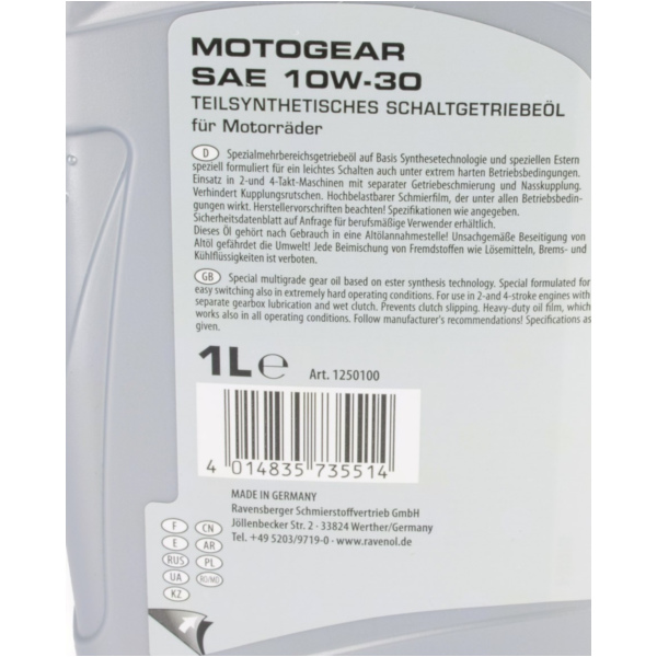 Motogear SAE 10W-30 GL-41 Liter