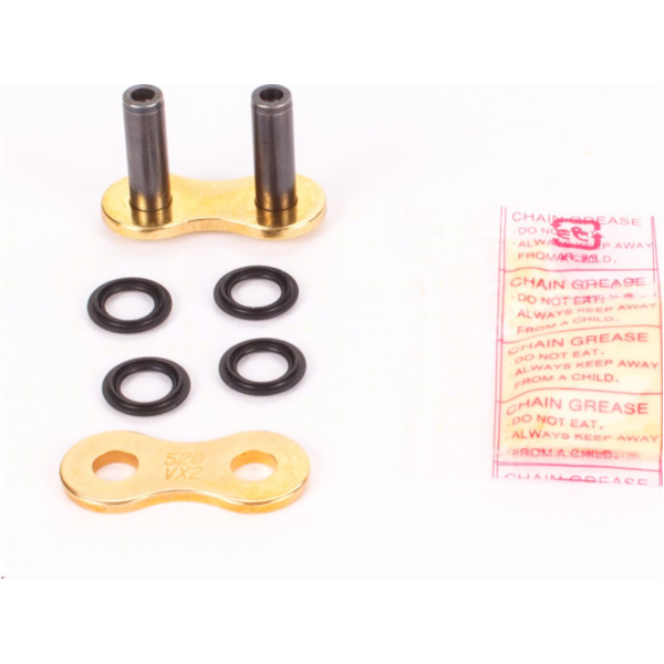 Motorradkette, Antriebskette Kette X-Ring VX2 520, 128 G&B mit Hohlnietschloß / nutzbar bis 96kW (130PS) / bis 750ccm