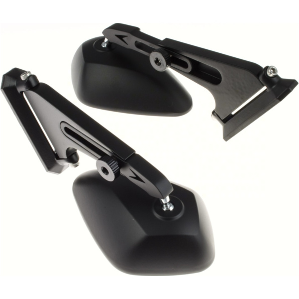 Lenkerspiegel, Lenkerendenspiegel SHIN YO Aluverkleidungsspiegel, verstellbarer Arm, schwarz, Paar