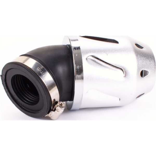 Luftfilter Grenade silber gewinkelt 35/48mm Anschluss (inkl. Adapter)