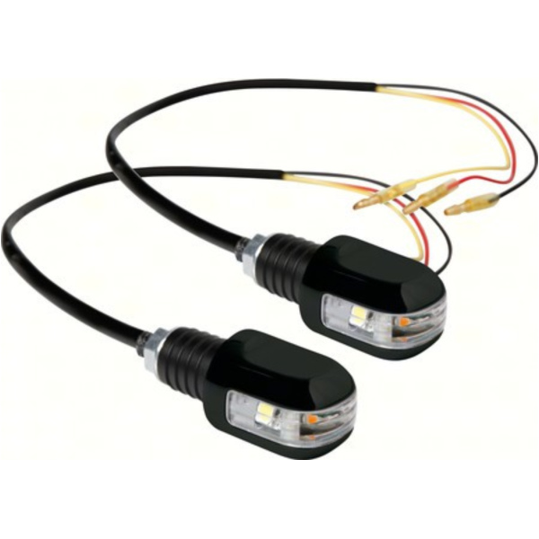 LED-Lenkerenden mit 12V LED Blink- u. Positionlicht, schwarz