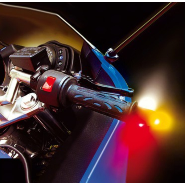 LED-Lenkerenden mit 12V LED Blink- u. Positionlicht, schwarz