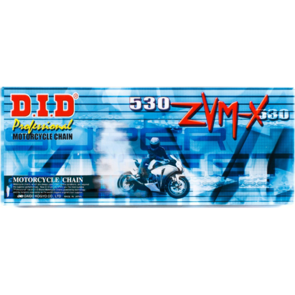 Motorradkette, Antriebskette X-Ring verstärkte Kette VX, 428, 110 Schwarz mit Clipschloß / nutzbar bis 22kW (30PS) / bis 500ccm