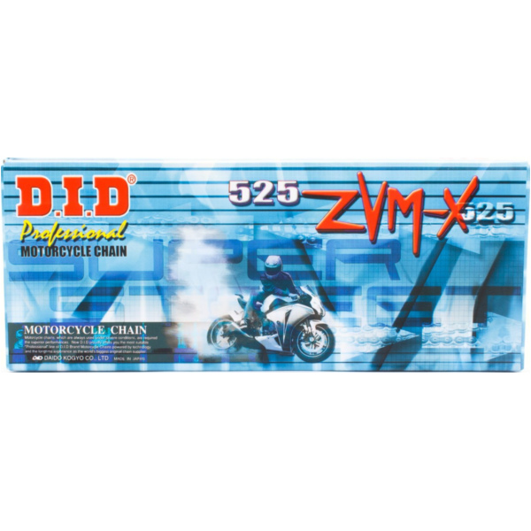 Motorradkette, Antriebskette Kette X-Ring super verstärkt ZVMX Schwarz, 525, 116 mit Hohlnietschloß / empfohlen ab 88kW (120PS) / bis 1100ccm