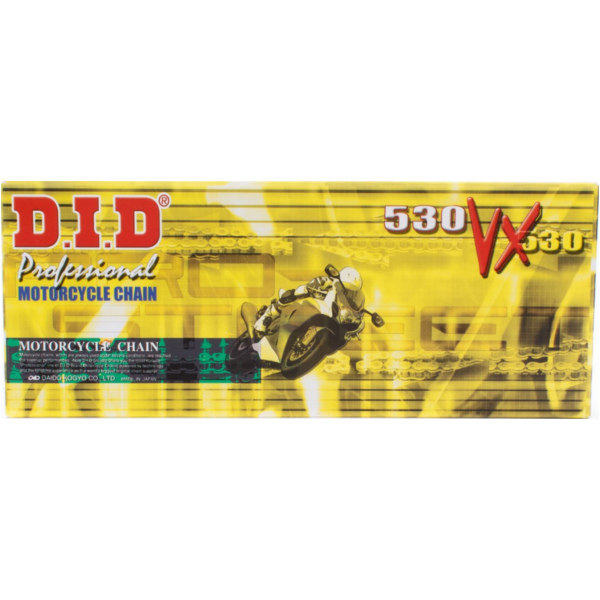 Motorradkette, Antriebskette Kette X-Ring verstärkt VX3 Schwarz, 530, 106 mit Hohlnietschloß / nutzbar bis 110kW (150PS) / bis 1000ccm